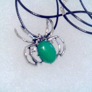 Gothic Jade Black Widow Spider Black 18-20" Necklace